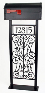 Scrolls and Stems Mailbox Stand by Trellis Art Designs