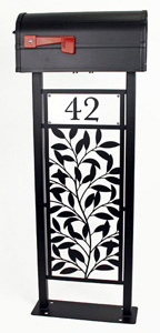 Leafy Branch Mailbox Stand by Trellis Art Designs