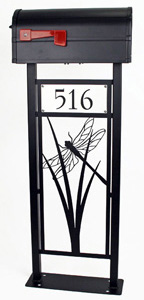 Dragonfly Mailbox Stand by Trellis Art Designs