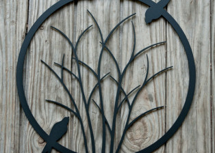 Shrub with Circling Birds by Trellis Art Designs