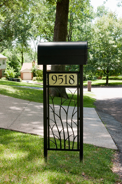 Branches Mailbox Stand by Trellis Art Designs