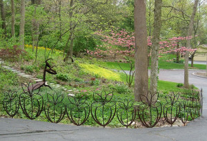 Flower Fence, a custom installation by Trellis Art Designs.