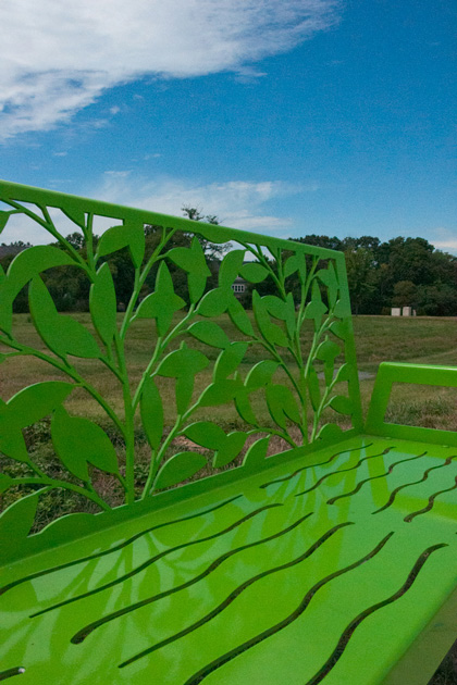 Leafy Bench Lime Green by Trellis Art Designs