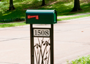 Iris Mailbox Stand by Trellis Art Designs