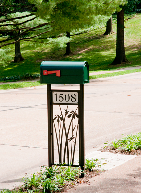 Iris Mailbox Stand by Trellis Art Designs