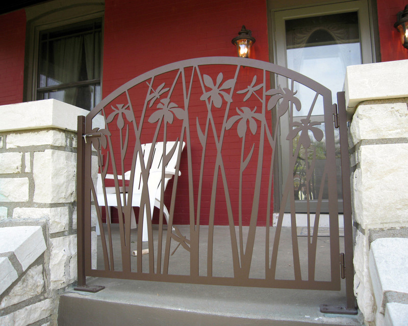 Iris Gate on Front Porch by Trellis Art Designs