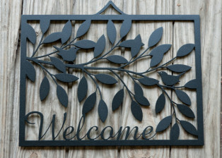 Welcome Plaque by Trellis Art Designs