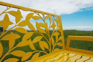 Leafy Bench Sunshine Yellow by Trellis Art Designs