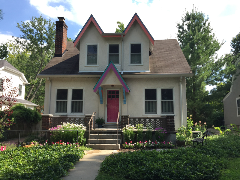 Home with flower railing