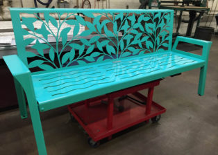 Turquoise Bench by Trellis Art Designs