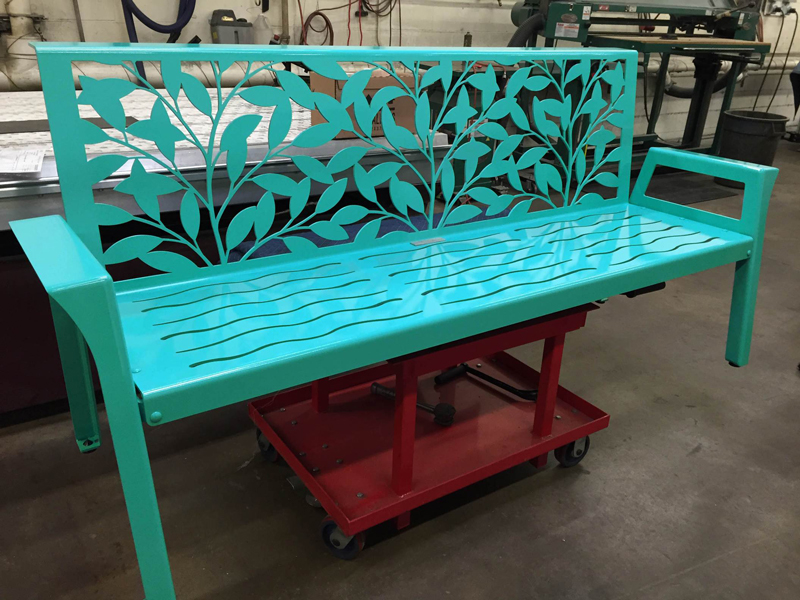 Turquoise Bench by Trellis Art Designs