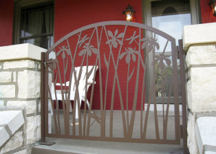 Iris Gate on Front Porch by Trellis Art Designs